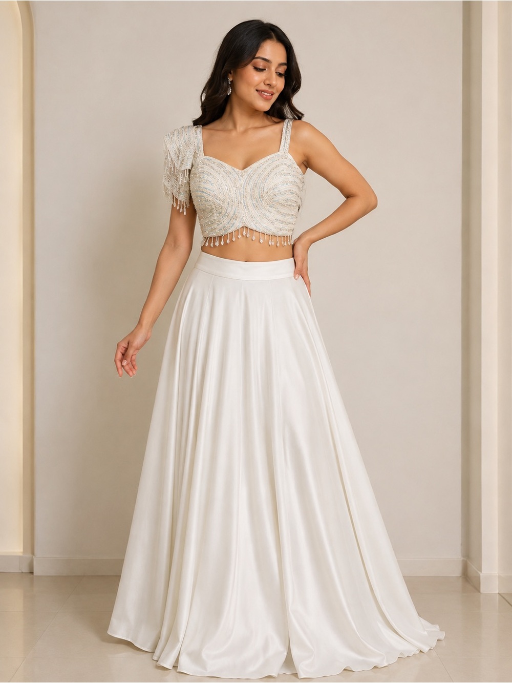 Beautiful white lehenga Indian wedding